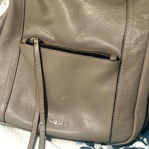 LODIS Leather Crossbody in Dove Gray